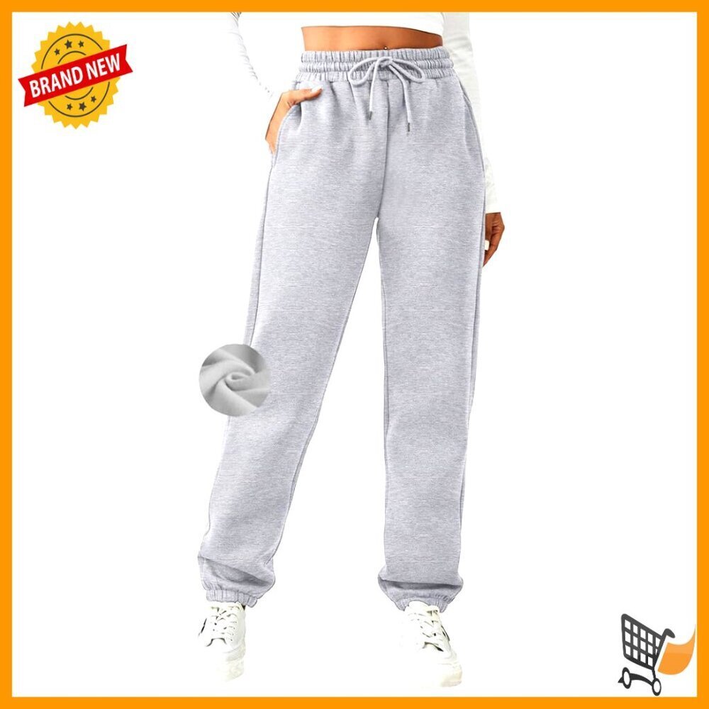 Fleece Lined Sweatpants Winter Joggers Athletic Pants Warm Trousers Pockets